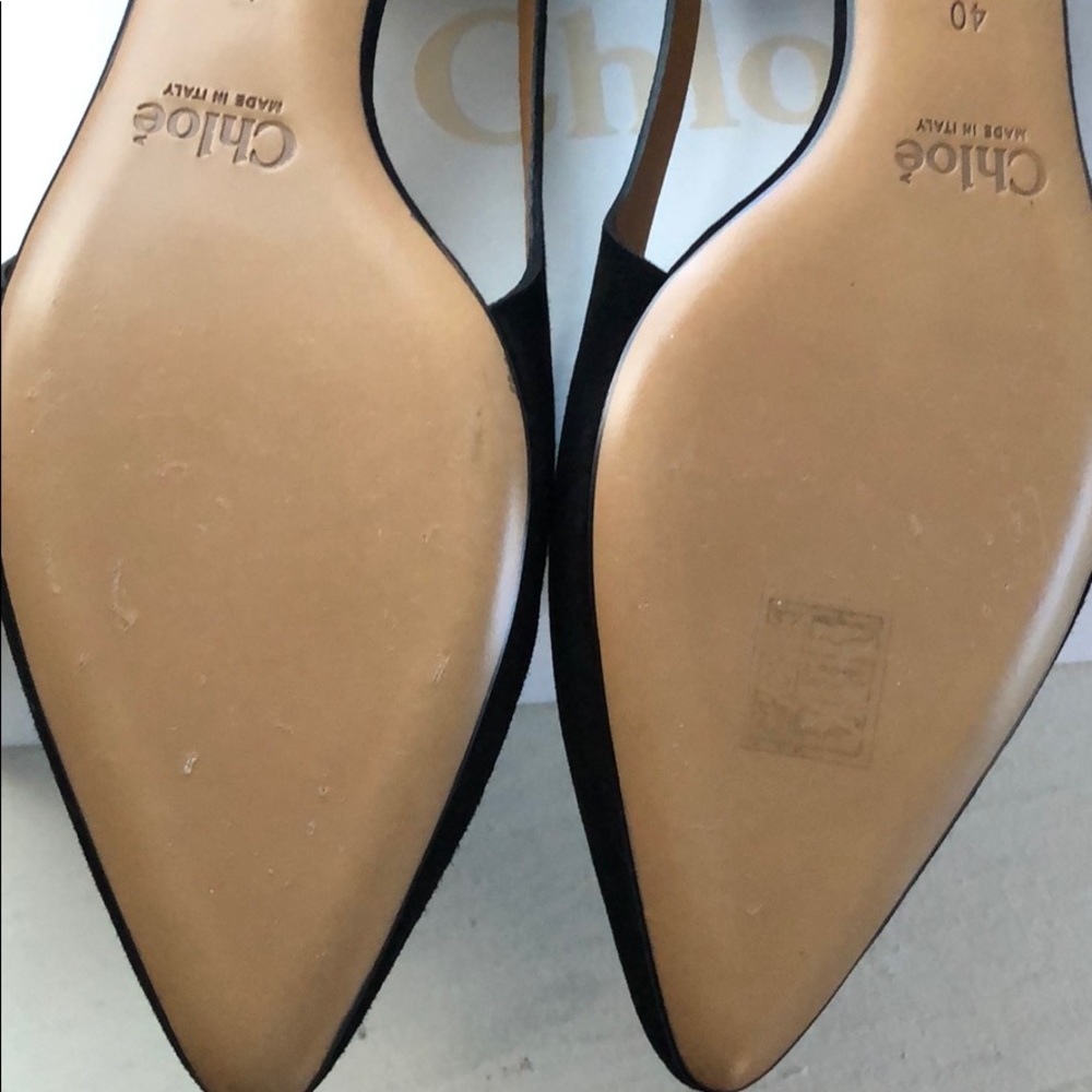 Chloè black suede pointy cut out ballerinas/flats - Picture 5 of 5